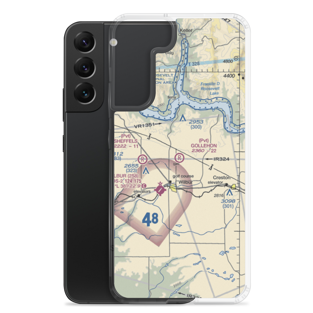 Gollehon Airport (22WA) VFR Sectional Samsung Case Samsung Galaxy S22 Plus model shown