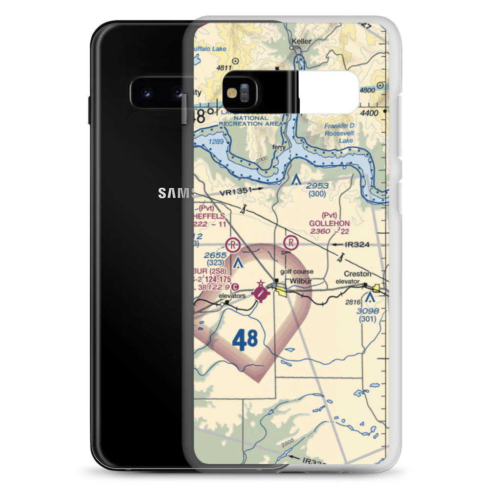 Gollehon Airport (22WA) VFR Sectional Samsung Case Samsung Galaxy S10+ model shown