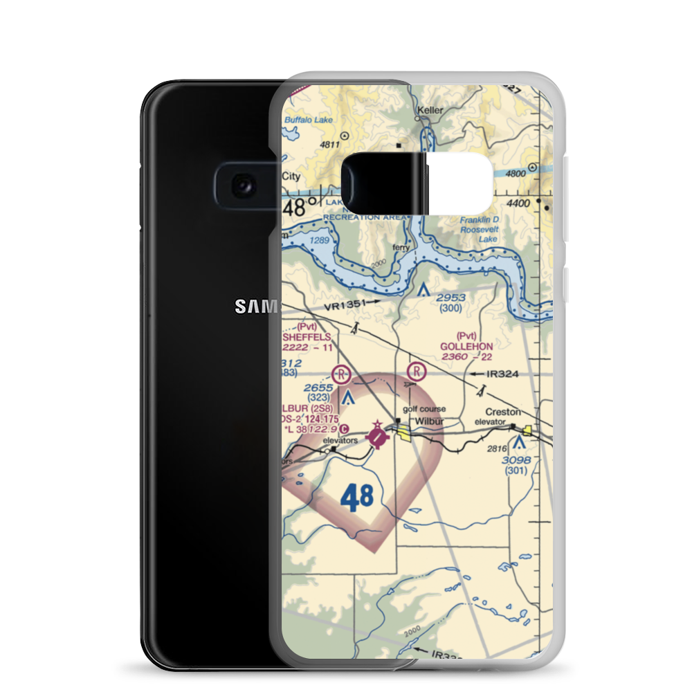 Gollehon Airport (22WA) VFR Sectional Samsung Case Samsung Galaxy S10e model shown