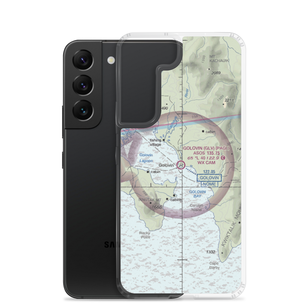 Golovin Airport (GLV) VFR Sectional Samsung Case Samsung Galaxy S22 model shown