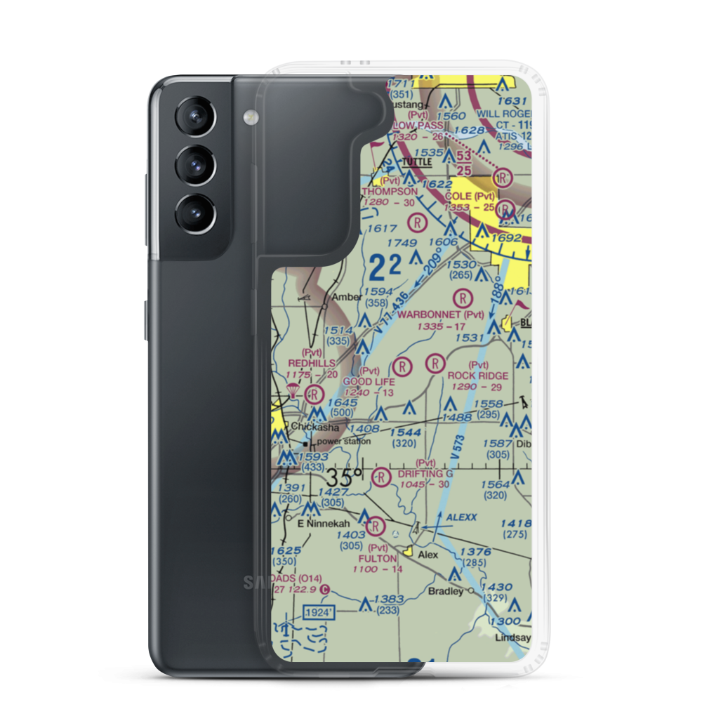 Good Life Ranch Airport (17OK) VFR Sectional Samsung Case Samsung Galaxy S21 model shown