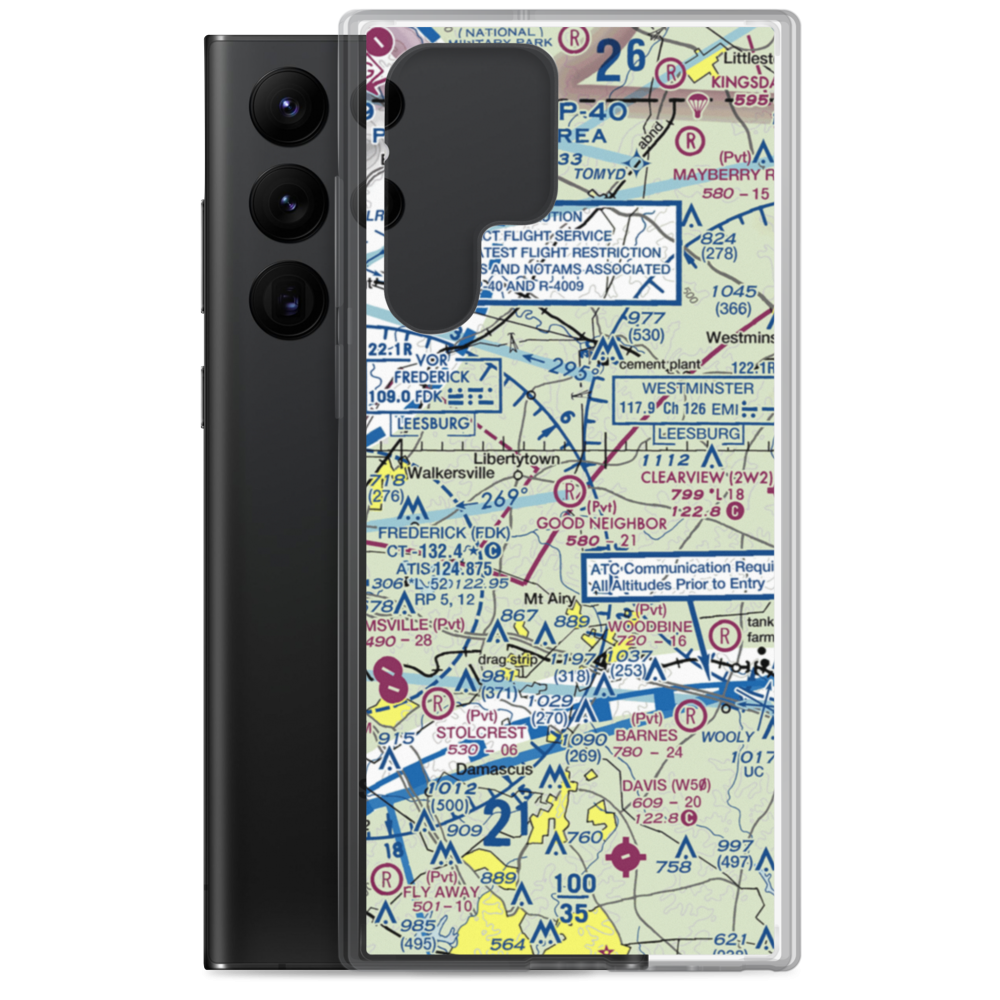 Good Neighbor Farm Airport (MD74) VFR Sectional Samsung Case Samsung Galaxy S22 Ultra model shown