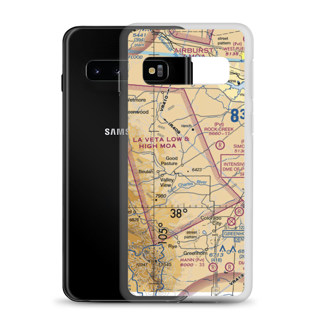 Good Pasture Airport (14CO) VFR Sectional Samsung Case Samsung Galaxy S10 model shown