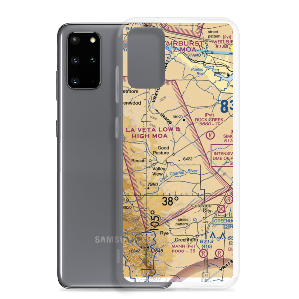 Good Pasture Airport (14CO) VFR Sectional Samsung Case Samsung Galaxy S20 Plus model shown