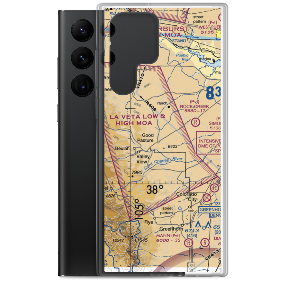 Good Pasture Airport (14CO) VFR Sectional Samsung Case Samsung Galaxy S22 Ultra model shown