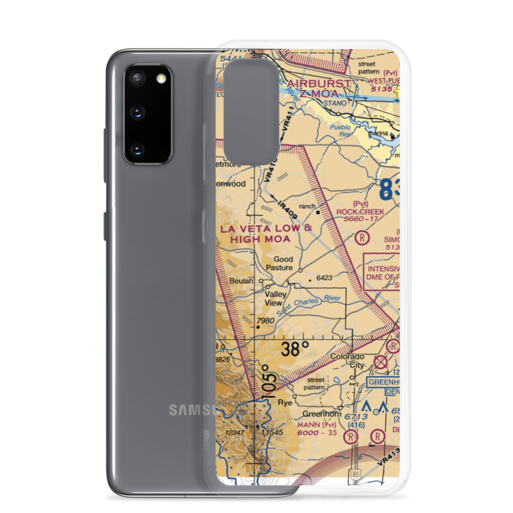 Good Pasture Airport (14CO) VFR Sectional Samsung Case Samsung Galaxy S20 model shown