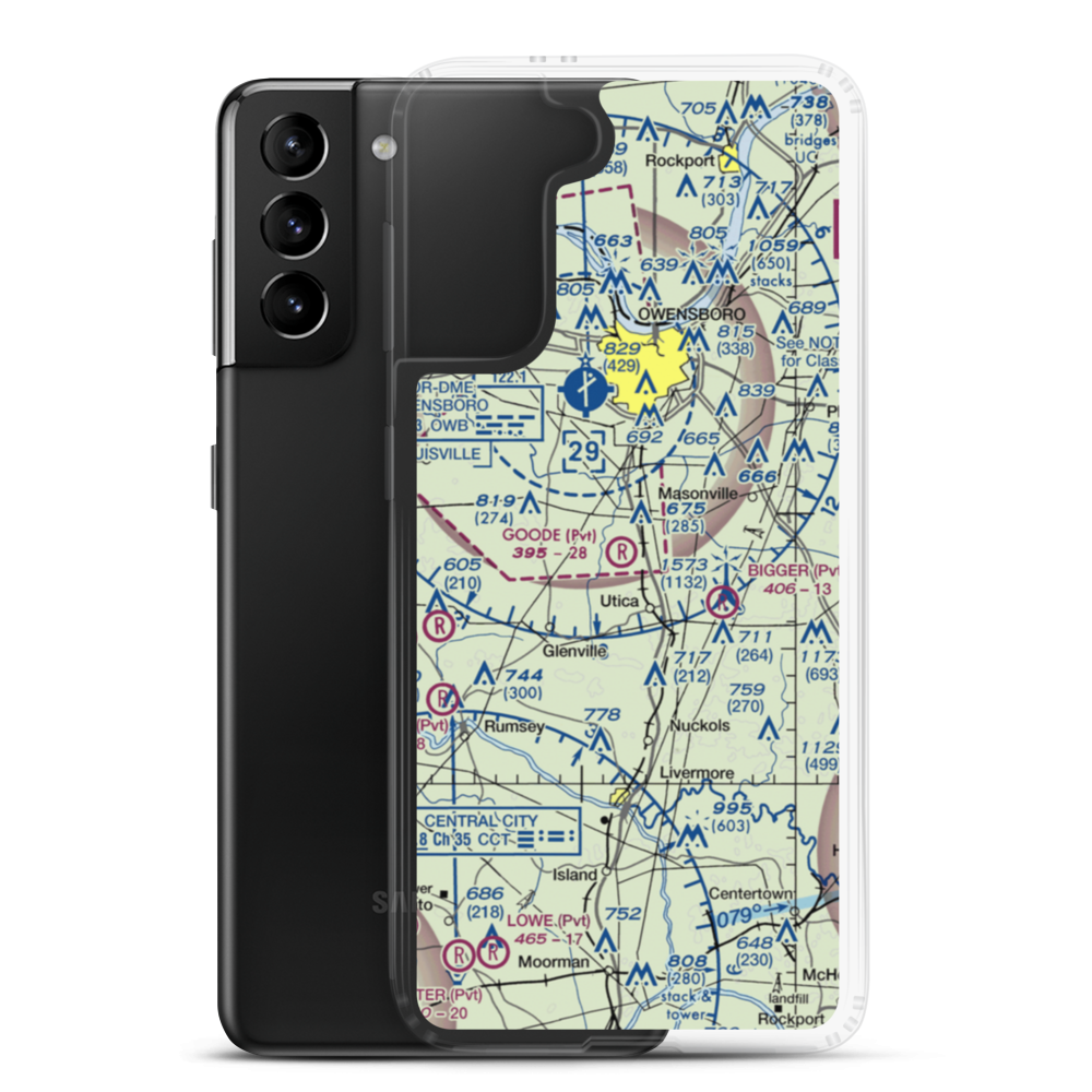 Goode Airpark (3KY1) VFR Sectional Samsung Case Samsung Galaxy S21 Plus model shown