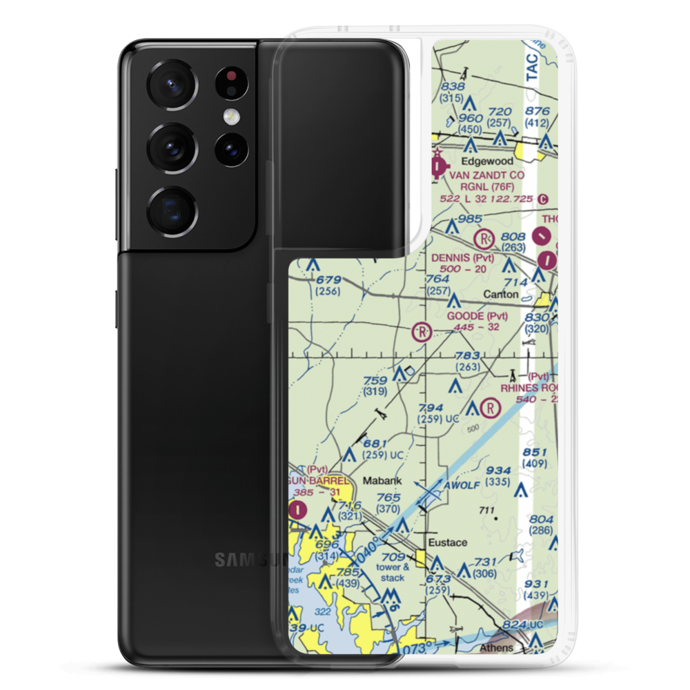 Goode Field (TX43) VFR Sectional Samsung Case Samsung Galaxy S21 Ultra model shown