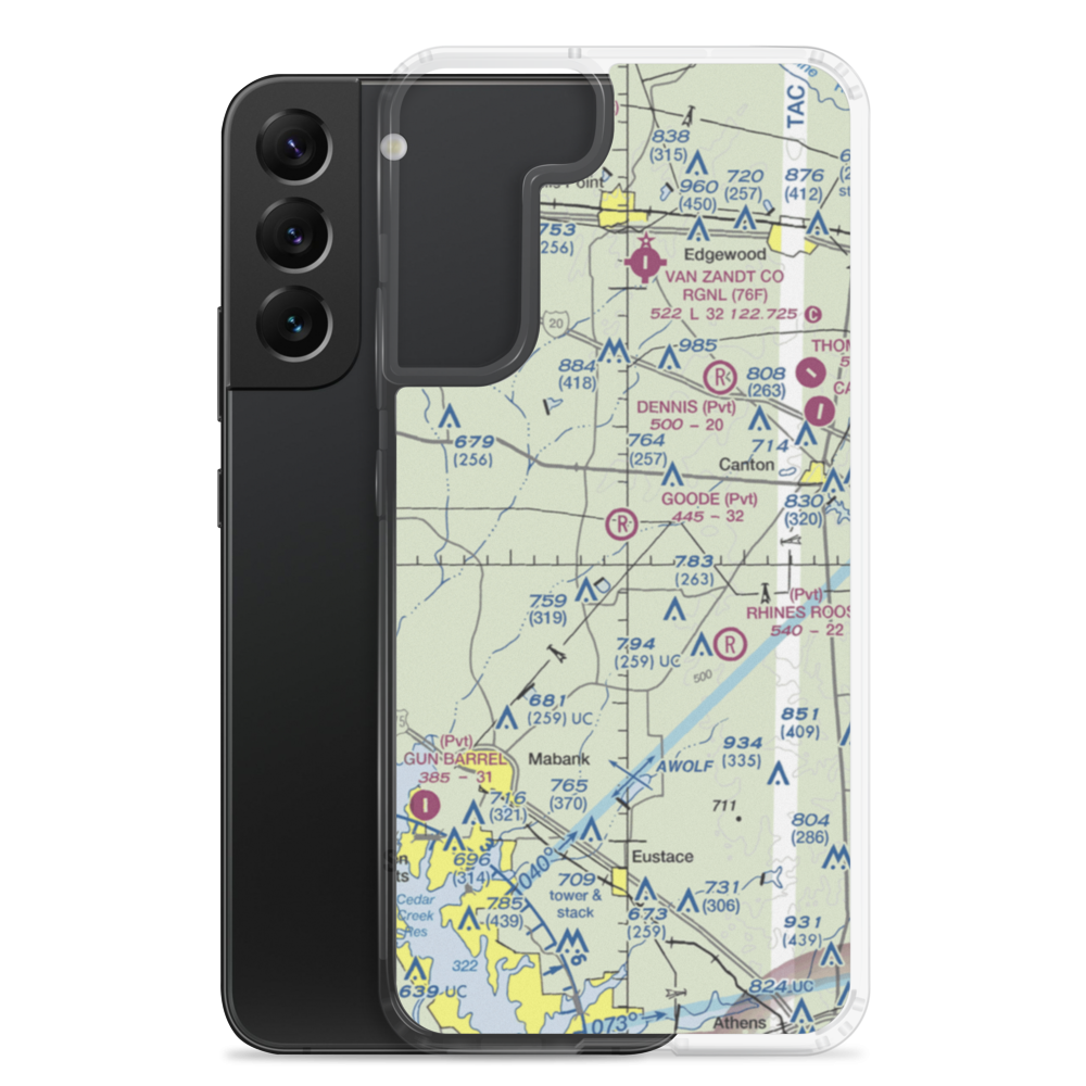 Goode Field (TX43) VFR Sectional Samsung Case Samsung Galaxy S22 Plus model shown