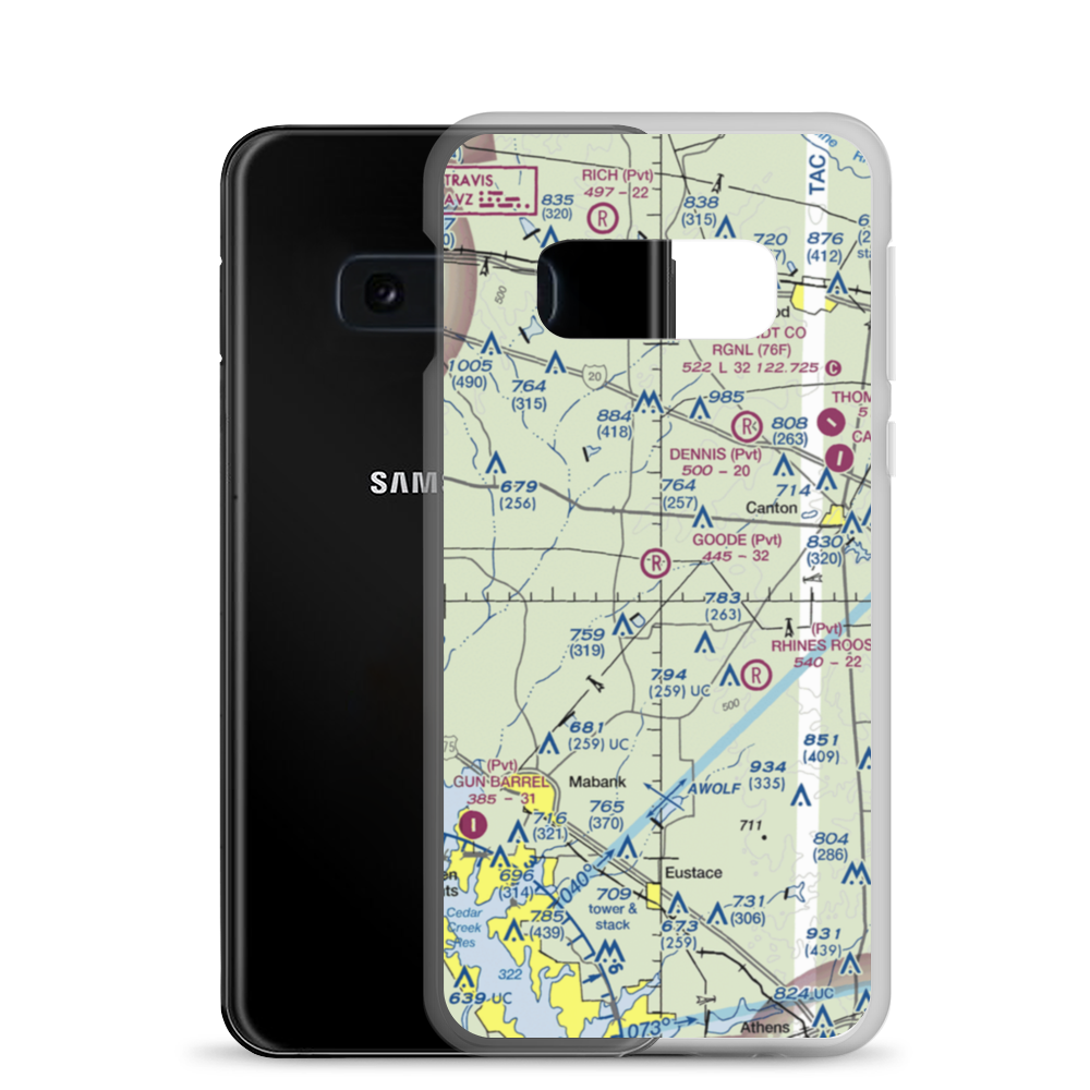 Goode Field (TX43) VFR Sectional Samsung Case Samsung Galaxy S10e model shown
