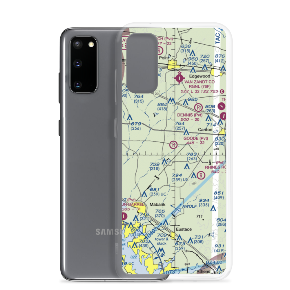 Goode Field (TX43) VFR Sectional Samsung Case Samsung Galaxy S20 model shown