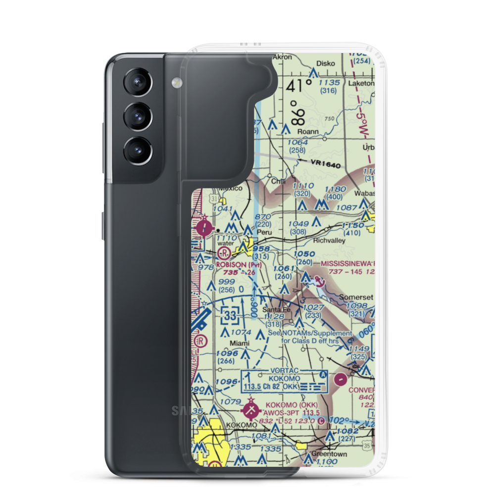 Goodenough Airport (83IN) VFR Sectional Samsung Case Samsung Galaxy S21 model shown