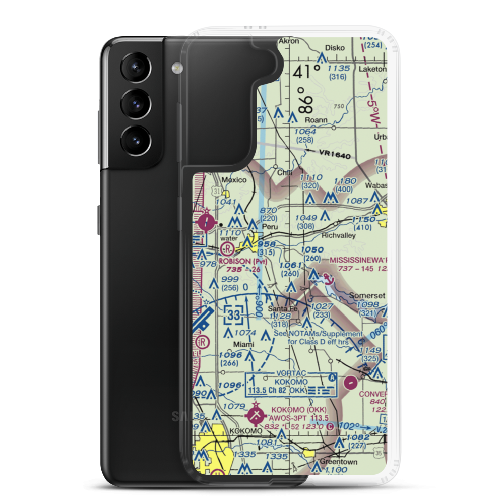 Goodenough Airport (83IN) VFR Sectional Samsung Case Samsung Galaxy S21 Plus model shown