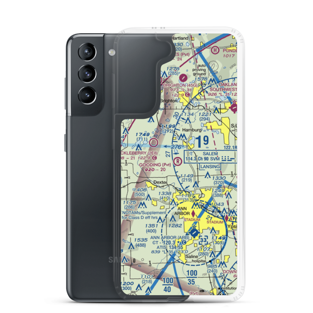 Gooding Airport (MI29) VFR Sectional Samsung Case Samsung Galaxy S21 model shown