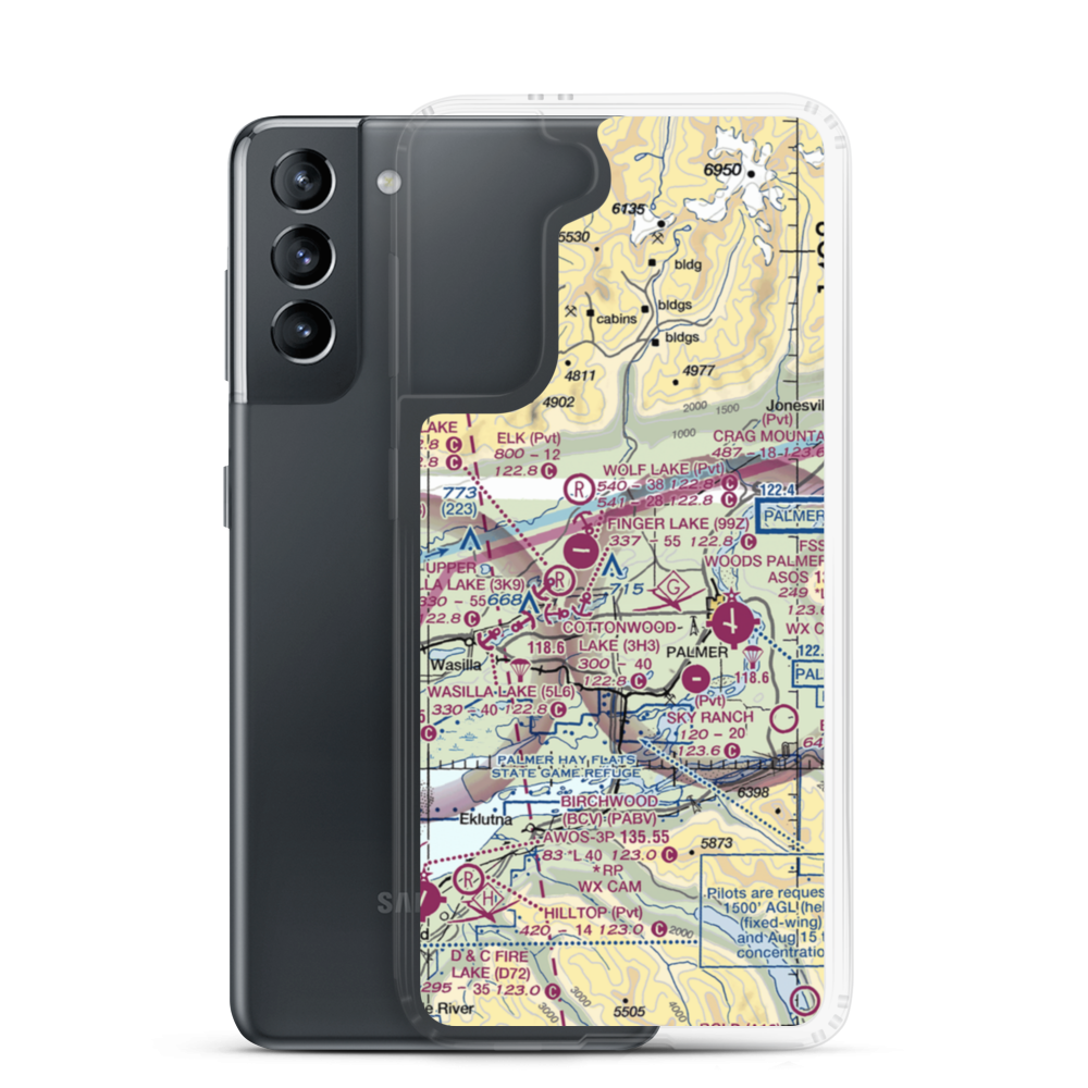 Gooding Lake Seaplane Base (2D3) VFR Sectional Samsung Case Samsung Galaxy S21 model shown