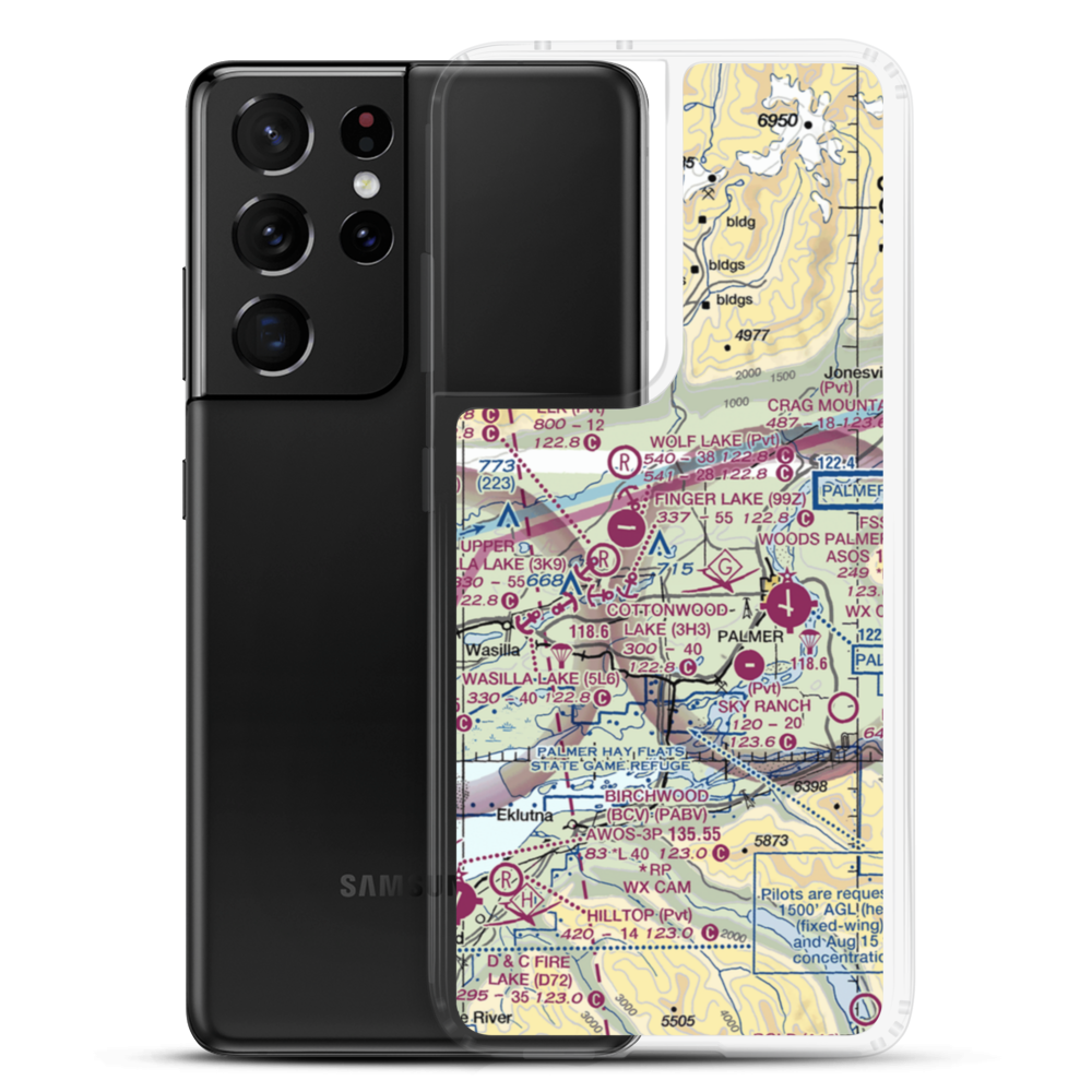 Gooding Lake Seaplane Base (2D3) VFR Sectional Samsung Case Samsung Galaxy S21 Ultra model shown