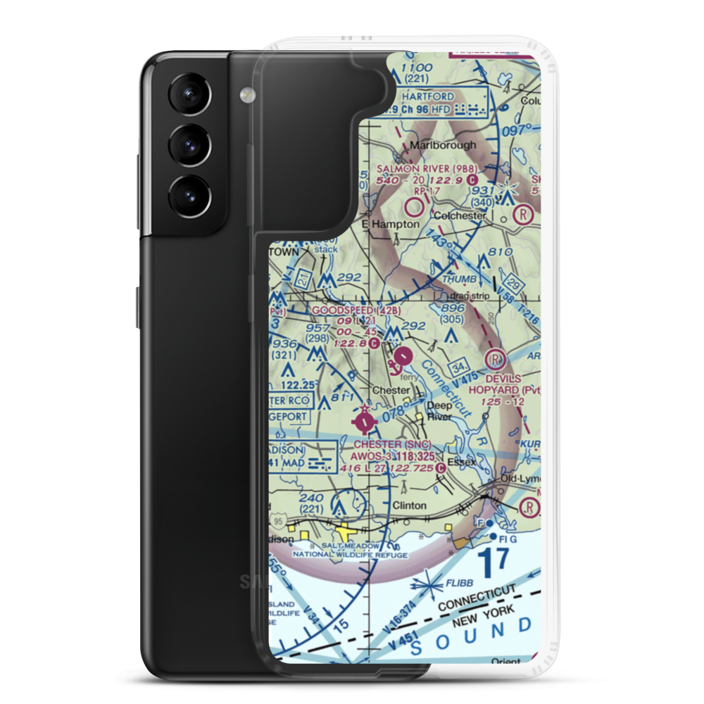 Goodspeed Airport (42B) VFR Sectional Samsung Case Samsung Galaxy S21 Plus model shown