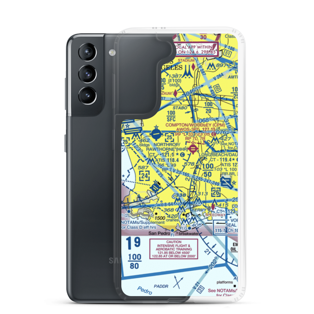 Goodyear Blimp Base Airport (64CL) VFR Sectional Samsung Case Samsung Galaxy S21 model shown