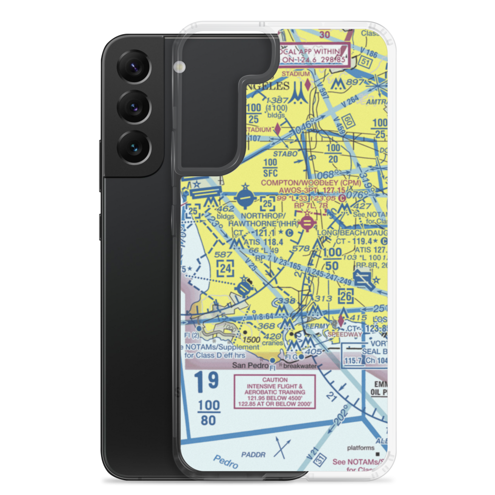 Goodyear Blimp Base Airport (64CL) VFR Sectional Samsung Case Samsung Galaxy S22 Plus model shown