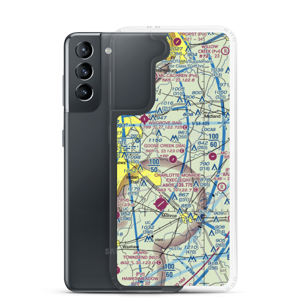 Goose Creek Airport (28A) VFR Sectional Samsung Case Samsung Galaxy S21 model shown