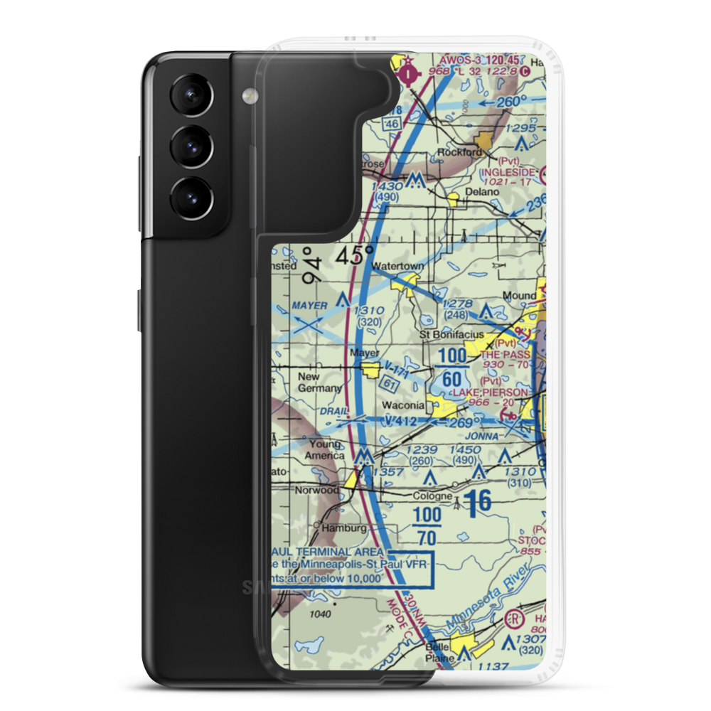 Goose Lake Seaplane Base (6MN6) VFR Sectional Samsung Case Samsung Galaxy S21 Plus model shown