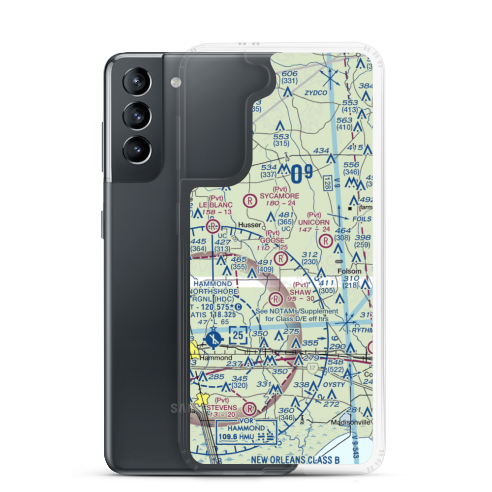 Goose Landing Airport (LS26) VFR Sectional Samsung Case Samsung Galaxy S21 model shown