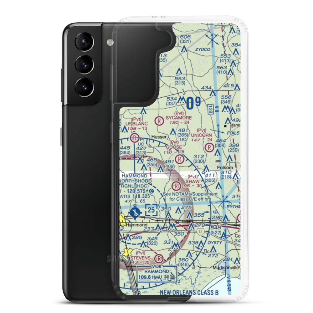 Goose Landing Airport (LS26) VFR Sectional Samsung Case Samsung Galaxy S21 Plus model shown