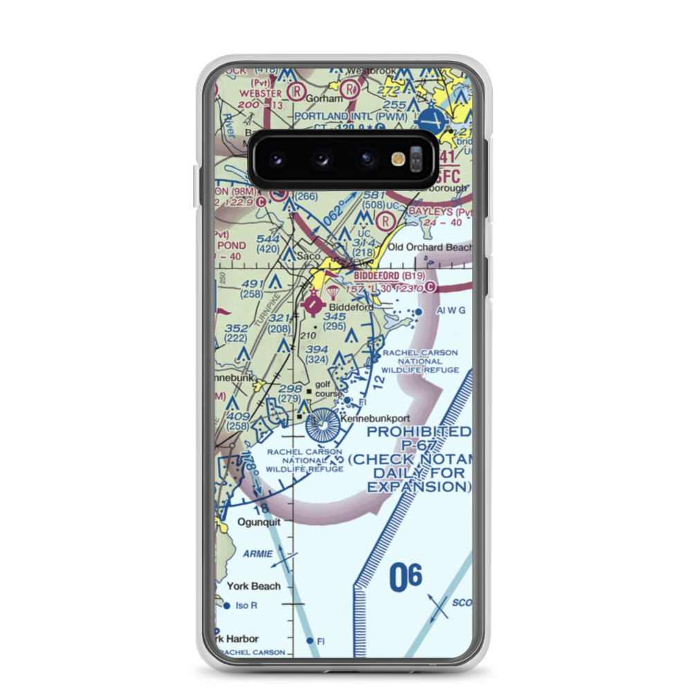 Goosefair Airport (ME45) VFR Sectional Samsung Case Samsung Galaxy S10 model shown