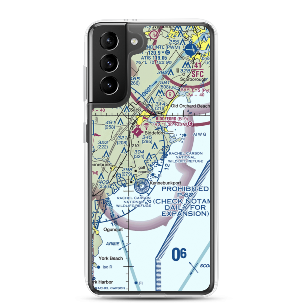 Goosefair Airport (ME45) VFR Sectional Samsung Case Samsung Galaxy S21 Plus model shown
