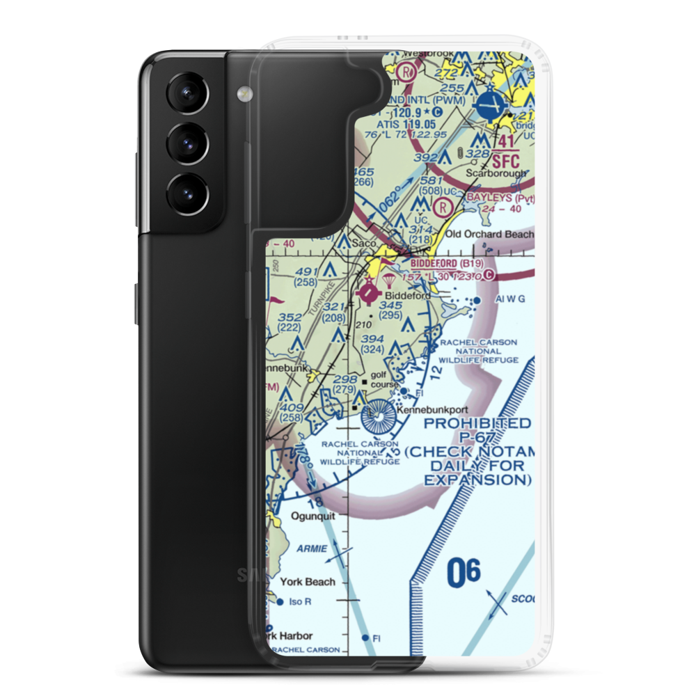 Goosefair Airport (ME45) VFR Sectional Samsung Case Samsung Galaxy S21 Plus model shown