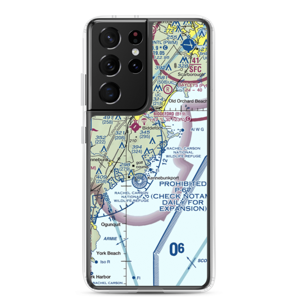Goosefair Airport (ME45) VFR Sectional Samsung Case Samsung Galaxy S21 Ultra model shown