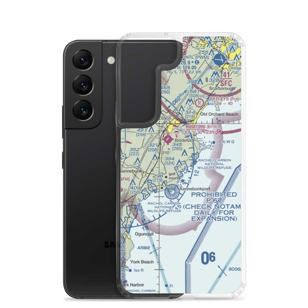 Goosefair Airport (ME45) VFR Sectional Samsung Case Samsung Galaxy S22 model shown