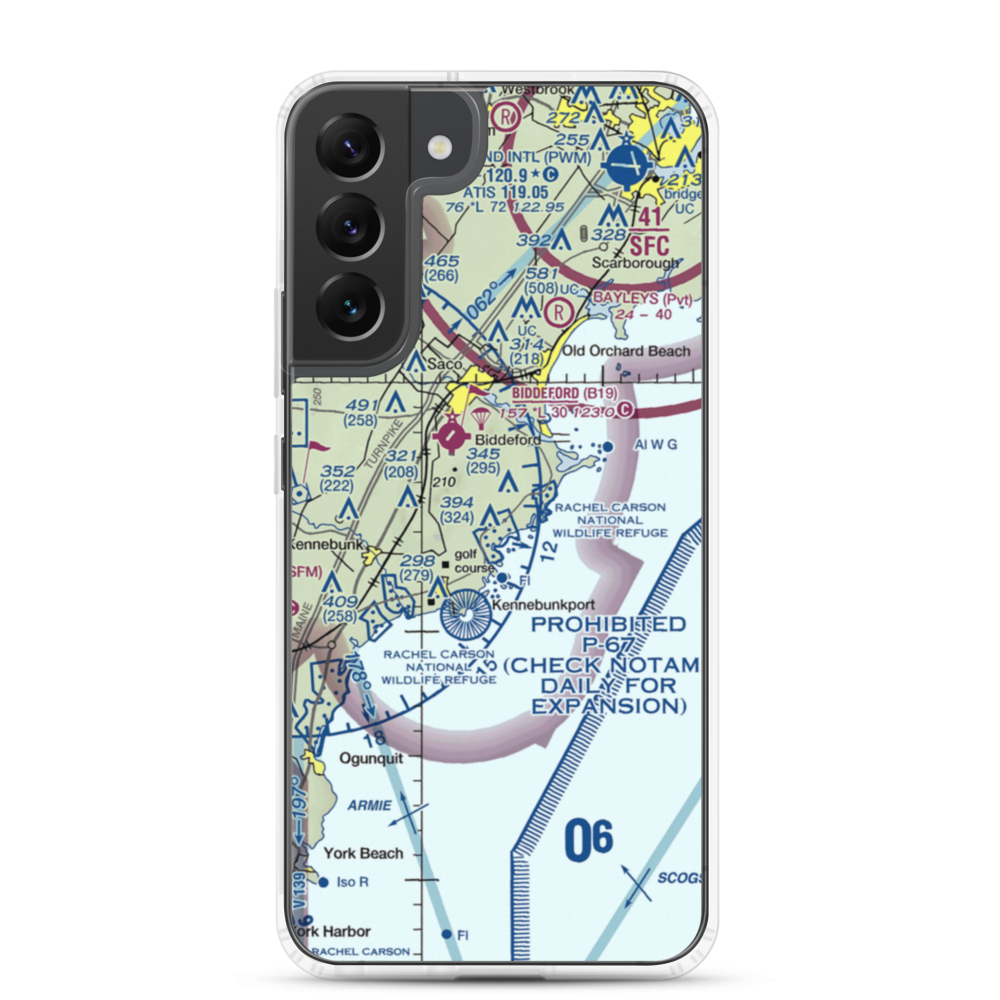 Goosefair Airport (ME45) VFR Sectional Samsung Case Samsung Galaxy S22 Plus model shown