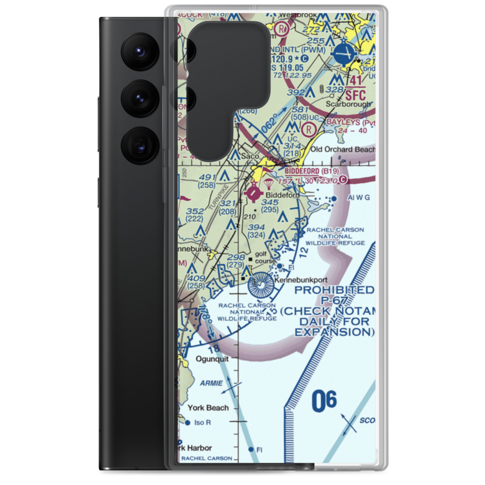 Goosefair Airport (ME45) VFR Sectional Samsung Case Samsung Galaxy S22 Ultra model shown