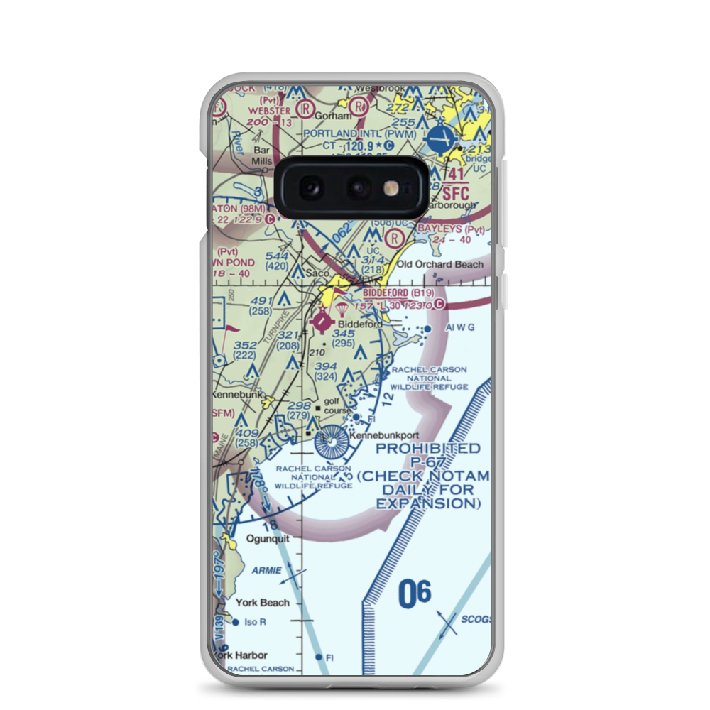 Goosefair Airport (ME45) VFR Sectional Samsung Case Samsung Galaxy S10e model shown