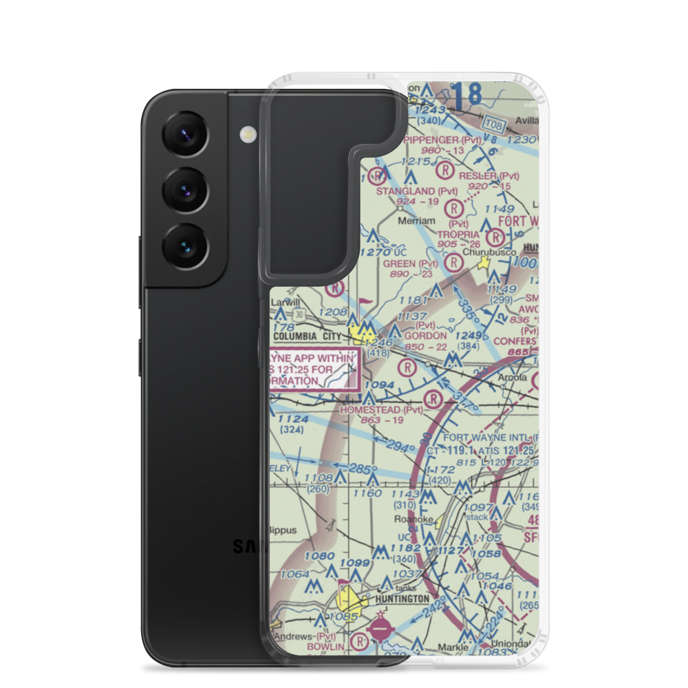 Gordon Airport (09IN) VFR Sectional Samsung Case Samsung Galaxy S22 model shown