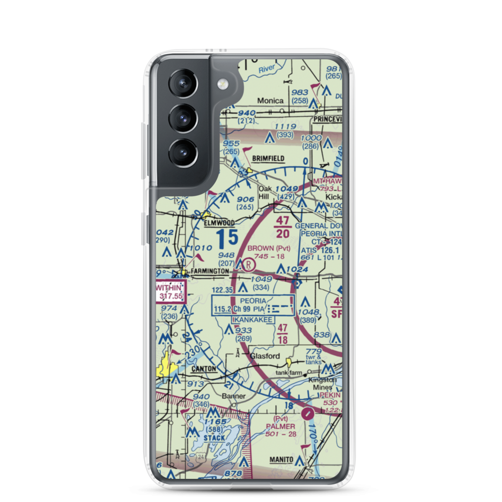 Gordon Brown Airport (5LL5) VFR Sectional Samsung Case Samsung Galaxy S21 model shown