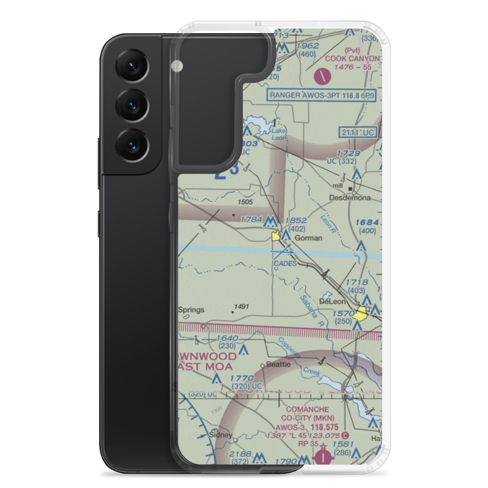 Gorman Airport (0TE6) VFR Sectional Samsung Case Samsung Galaxy S22 Plus model shown