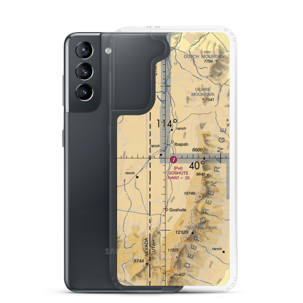 Goshute Airport (UT65) VFR Sectional Samsung Case Samsung Galaxy S21 model shown