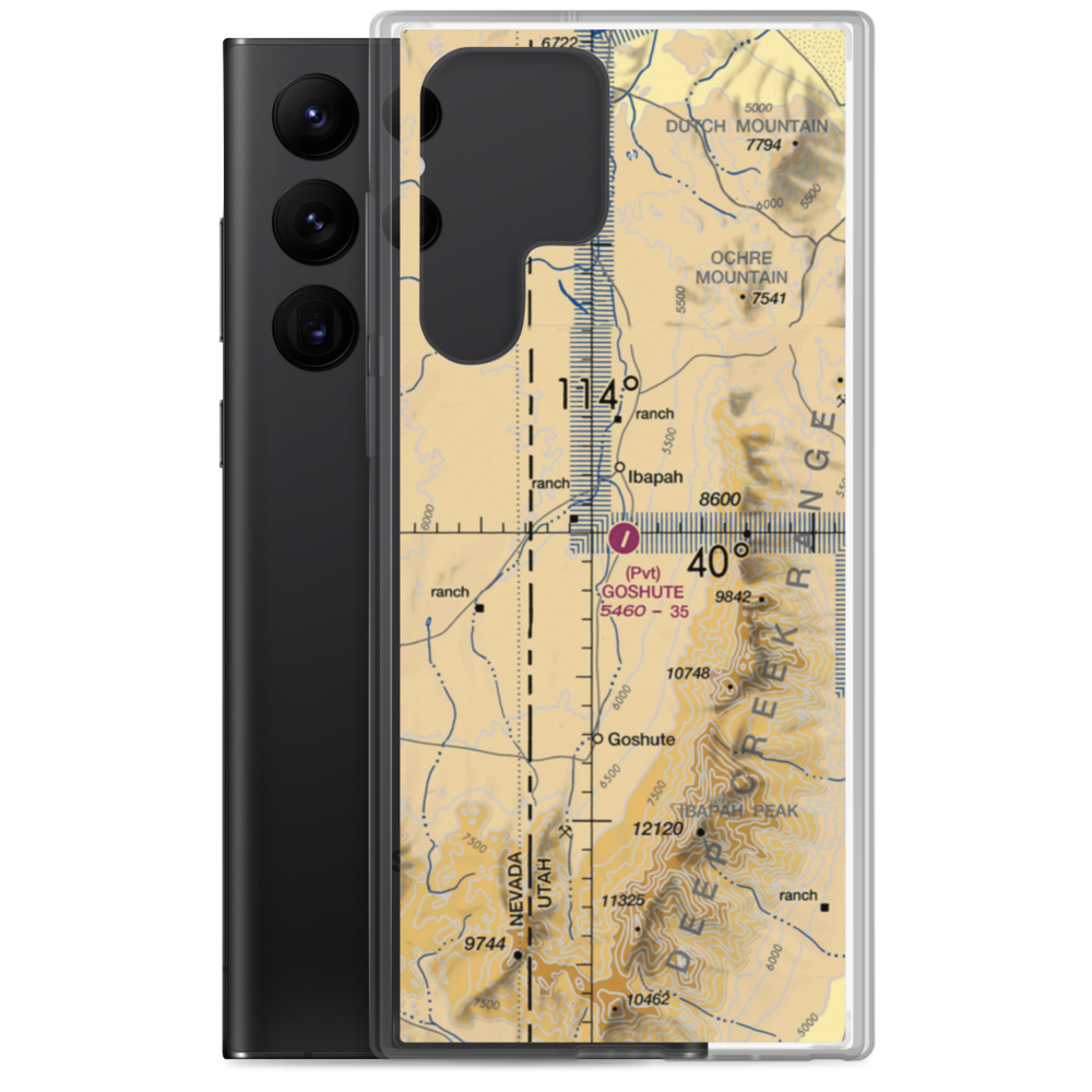 Goshute Airport (UT65) VFR Sectional Samsung Case Samsung Galaxy S22 Ultra model shown