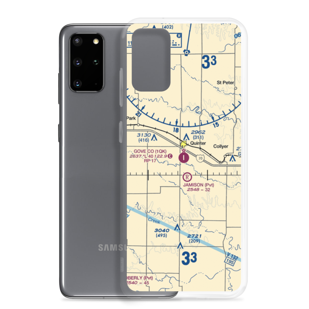 Gove County Airport (1QK) VFR Sectional Samsung Case Samsung Galaxy S20 Plus model shown