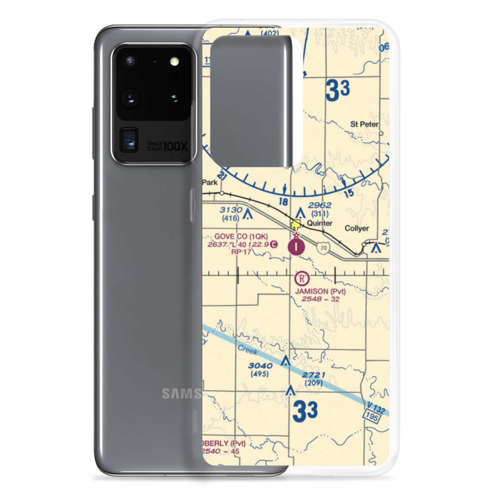 Gove County Airport (1QK) VFR Sectional Samsung Case Samsung Galaxy S20 Ultra model shown