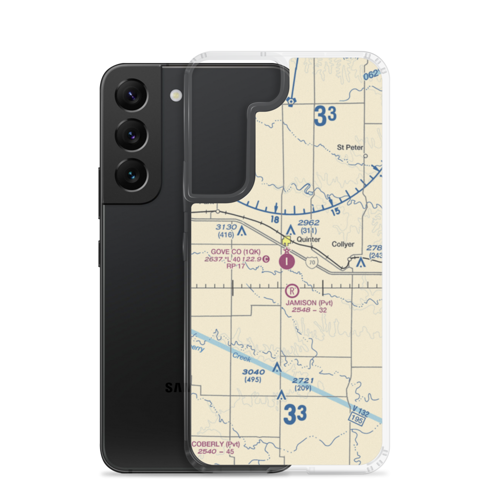 Gove County Airport (1QK) VFR Sectional Samsung Case Samsung Galaxy S22 model shown