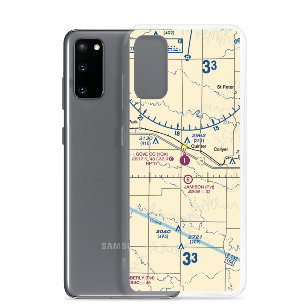 Gove County Airport (1QK) VFR Sectional Samsung Case Samsung Galaxy S20 model shown