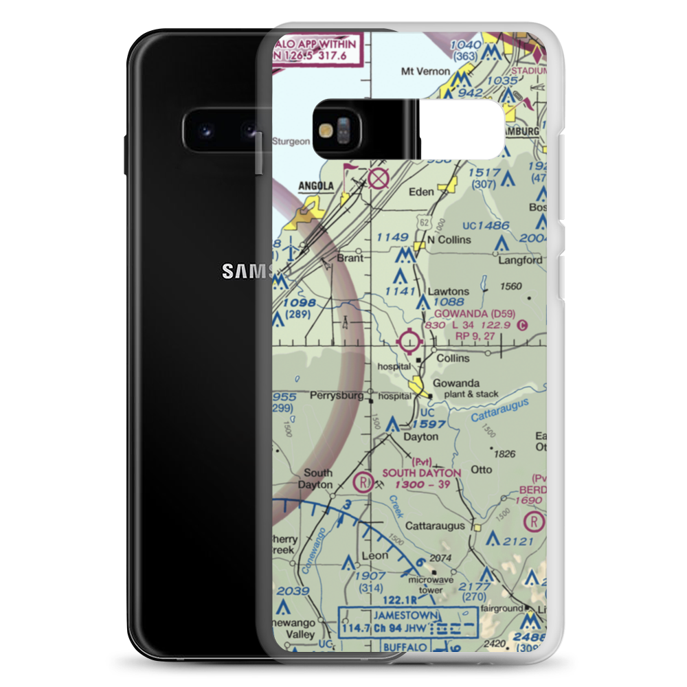 Gowanda Airport (D59) VFR Sectional Samsung Case Samsung Galaxy S10+ model shown
