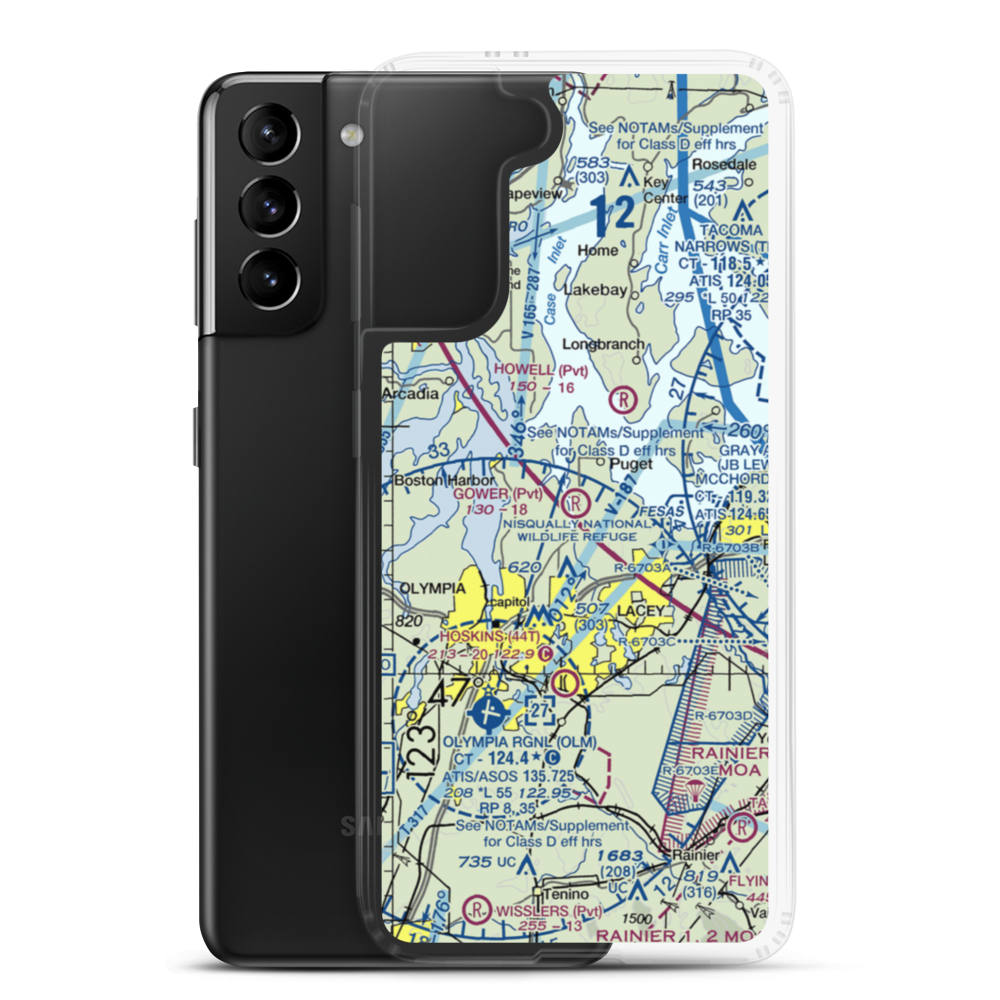 Gower Field (6WA2) VFR Sectional Samsung Case Samsung Galaxy S21 Plus model shown
