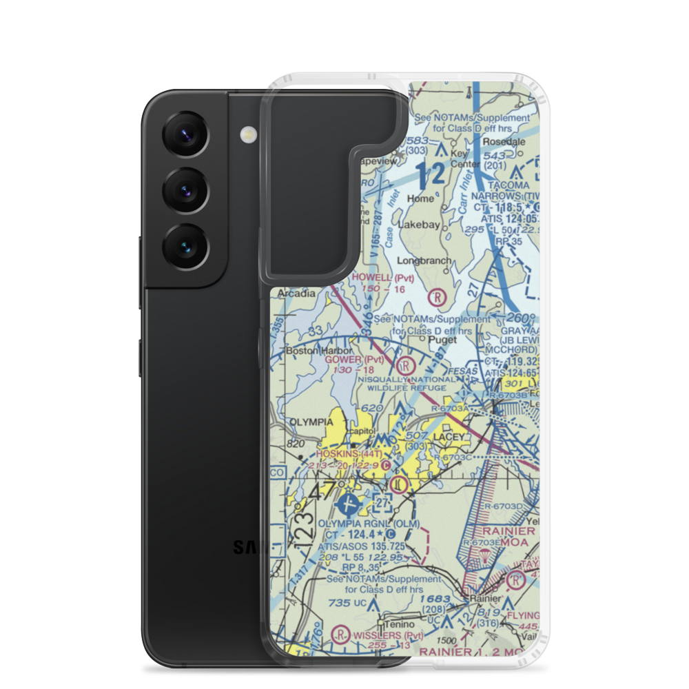 Gower Field (6WA2) VFR Sectional Samsung Case Samsung Galaxy S22 model shown
