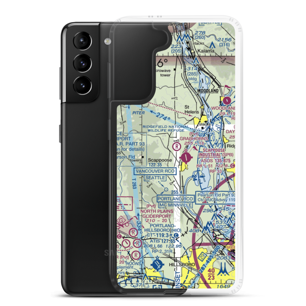 Grabhorn's Airport (8OR6) VFR Sectional Samsung Case Samsung Galaxy S21 Plus model shown