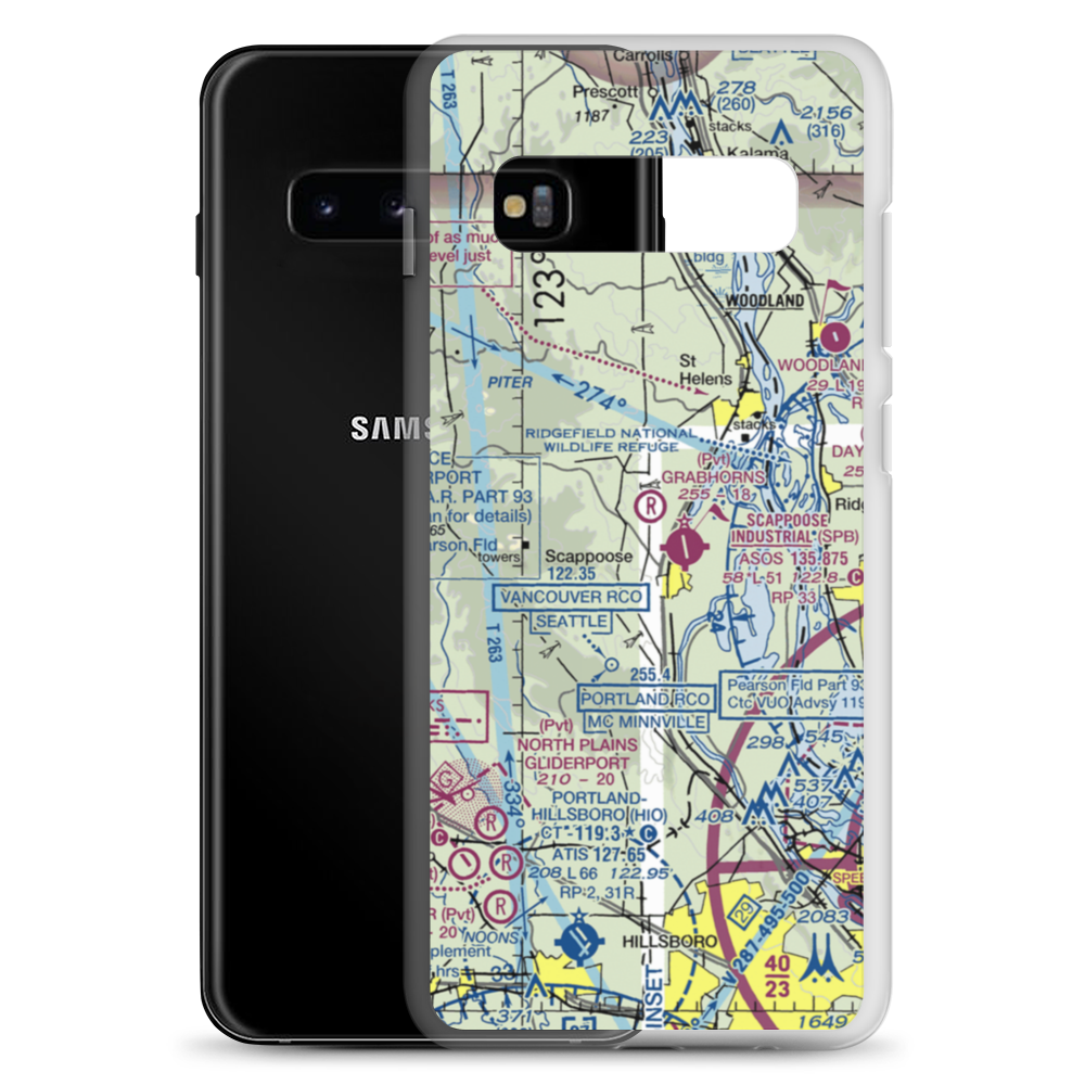 Grabhorn's Airport (8OR6) VFR Sectional Samsung Case Samsung Galaxy S10+ model shown