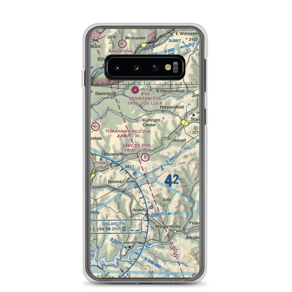Grace's Landing Airport (NY48) VFR Sectional Samsung Case Samsung Galaxy S10 model shown
